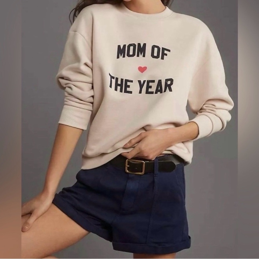 Favorite Daughter Mom Of The Year Graphic Sweatshirt Beige Taupe Medium